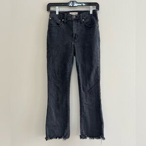 Madewell Cali Demi-Boot High Rise Jeans: Chewed-Hem Edition, Berkeley Black, 25